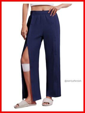 Tear Away Pants Post Surgery Recovery Sweatpants Wide Leg